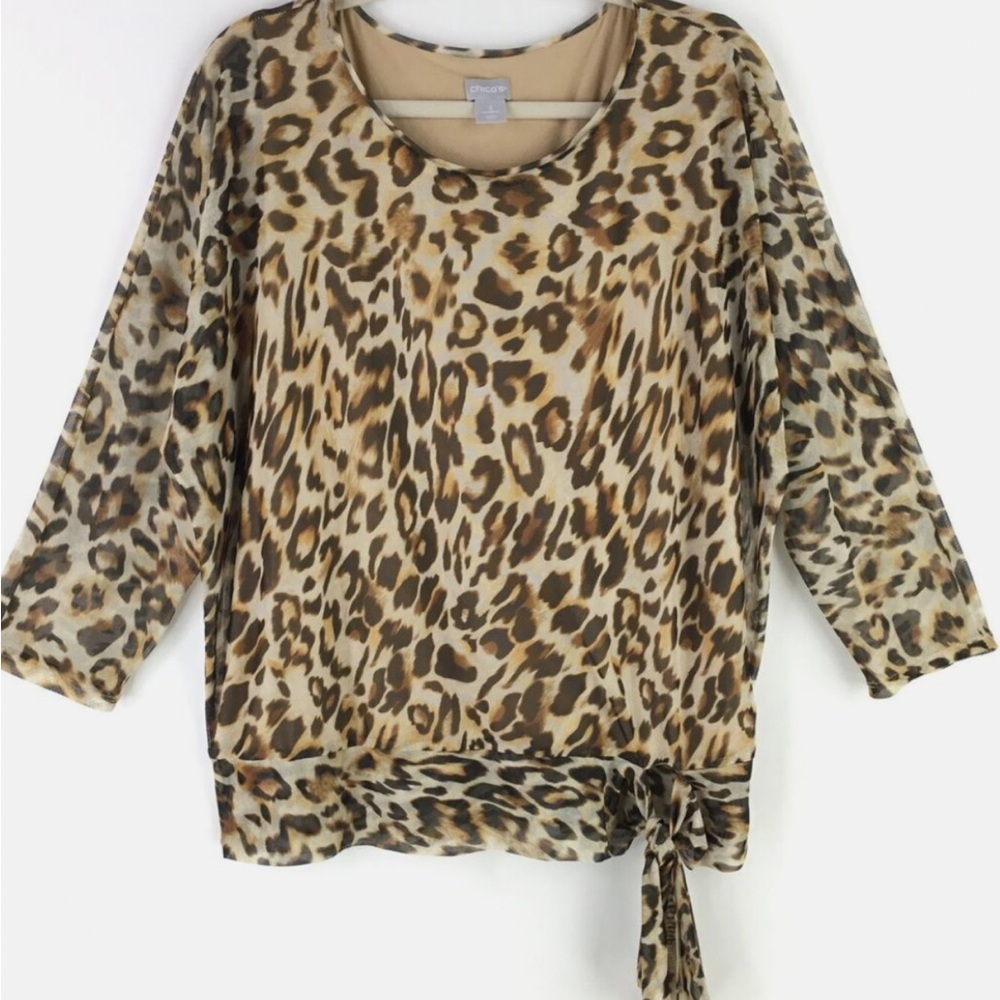 Chico’s NWT Cool Ocelot Mesh Top